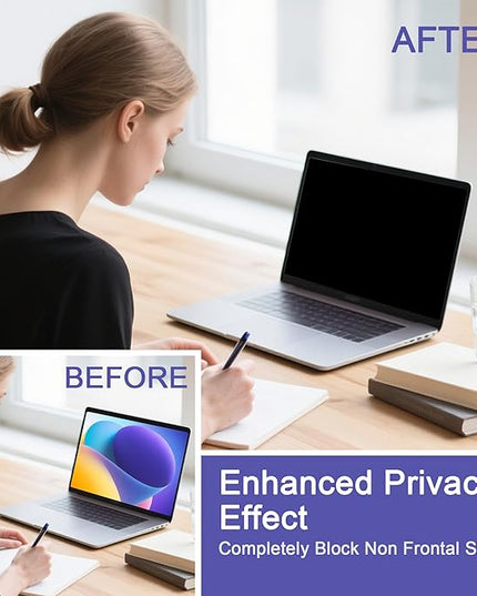 Halloive 360° Privacy Screen Protector for Macbook Air 13.6/13 Inch (2022-2025, M2, M3，M4), Privacy Screen Filter for Macbook Air 13.6 Inch, Anti-Spy/Anti Fingerprint/Anti Blue Light/Anti Glare