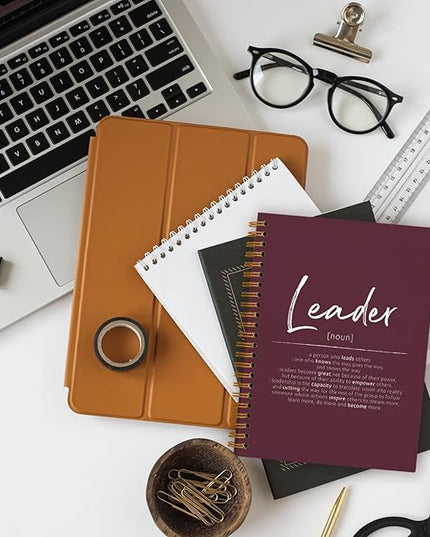OXW Burgundy Notebooks for Work, Leadership Gifts Notebook Journal for Writing Meeting Office Note Taking, Thank You Appreciation Gifts for Women Men Leader Mentor Boss Manager, 5.5"x8.3"