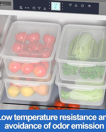 12 Packs Plastic Latch Containers with Lid, Clear Plastic Storage Box, 16 L