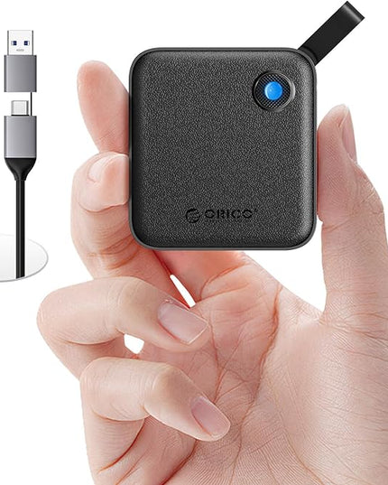 ORICO Portable SSD 1 TB with 2 in 1 USB C Cable, External Solid State Drives, Up to 460MB/s, Status Indicator, Reliable Storage for USB-C Smartphone, Tablet, PC - B5PLUS