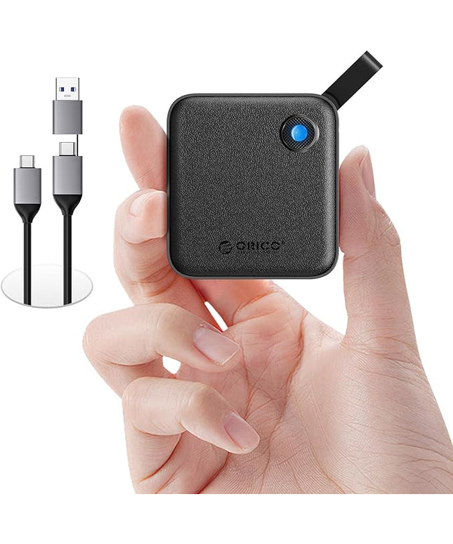 ORICO Portable SSD 1 TB with 2 in 1 USB C Cable, External Solid State Drives, Up to 460MB/s, Status Indicator, Reliable Storage for USB-C Smartphone, Tablet, PC - B5PLUS