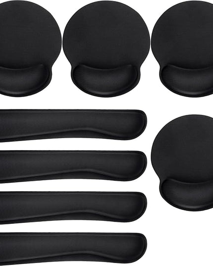 Yunsailing 8 Pcs Ergonomic Mouse Pad and Keyboard with Wrist Support Set Soft Smooth Gel Rest Comfortable Memory Foam for Easy Typing Gaming Computer Laptop Office Home
