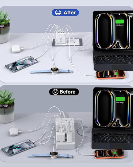60W USB C Charger Block, 2-Pack Wall Fast Charge Cube Powered Multi-Port Plug Power Adapter Type C Brick for iPhone 17 16 15/15 Pro Max/14/14 Pro Max/13/13 Pro Max/12/12 Pro iPad, Motorola, LG, Huawei