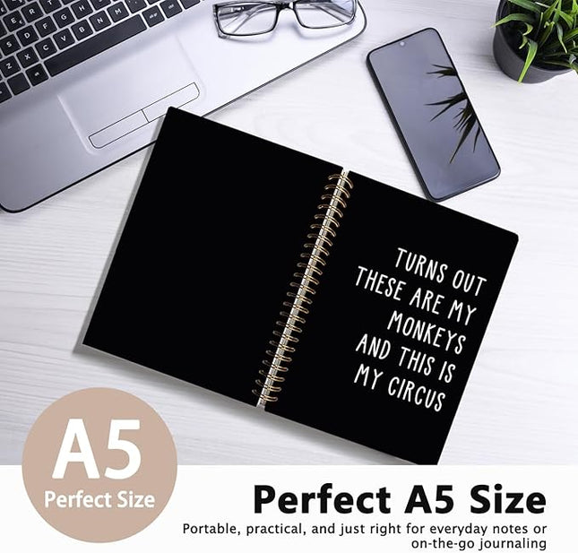 LIANGW Sarcastic Notebooks for Work, Funny Notebooks Journal, Funny Office Gifts for Coworkers, Office Humor Gifts, Funny Notebooks for Work, Black Hardcover Spiral Notebook 5.5x8.3 Inch