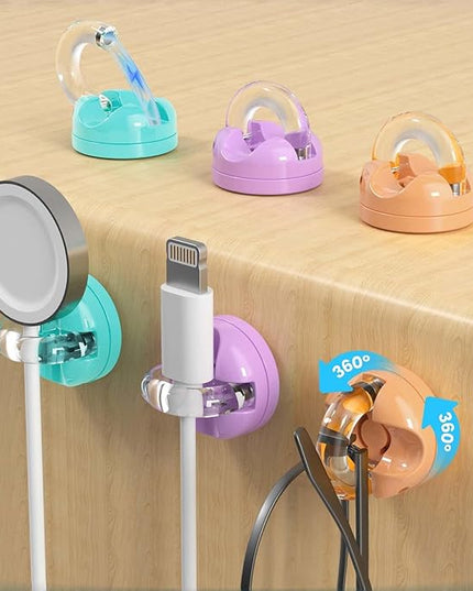 IFNOW Magnetic Cable Clips for Nightstand Self Adhesive Cord Holder Adjustable Clip for Desk, Nightstand, Phone Charger, Computer, Home, Office, Car (Mixed Colors-New, 6PCS)