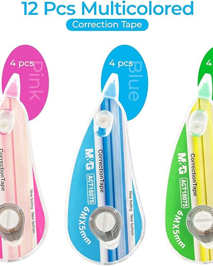 M&G 12 pack Correction Tape，19.7 feet correction tape, Easy to Use Applicator for Instant Corrections, Office Products