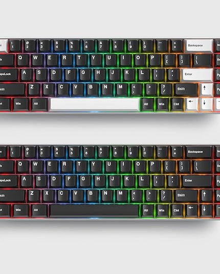 WOB Cherry Profile Black White PBT Keycaps, 168 Key Custom Keycap, Minimalist Key caps Set for Cherry MX Switches Mechanical Keyboard (WOB Black & White)