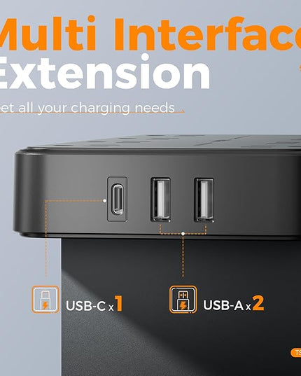 Surge Protector Power Strip, TESSAN Flat Plug Extension Cord with 8 Outlets 3 USB Ports(1 USB C), 1080 Joules Protection, 6 Ft, Wall Mountable Charging Station for Home Office Dorm Room Essentials