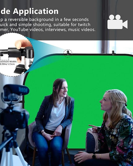 Neewer 5x7ft/1.5x2m Chromakey Foldable Backdrop with Stand 8.5ft/2.6m, 2-in-1 Reversible Green Blue Green Background Panel for Photography Studio, Live Streaming, Video Calls, Games