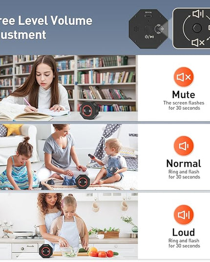 Secura Pomodoro Timer, Rotating Cube Time Tracker, Flip Gravity Sensor with 7 Presets(5/10/15/20/25/50/90 Minutes), Visual Progress Bar for ADHD, Kids, Tasks, Work, Study (Dark Gray)