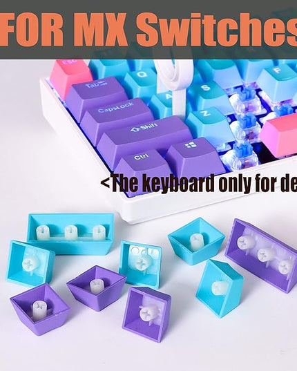 GTSP 61 Keycaps 60 Percent, Ducky One 2 Mini Keycaps for Mechanical Keyboard OEM Profile RGB PBT Keycap Set with Key Puller for Cherry MX Switches SK 61/Joker (Only keycaps) Blue