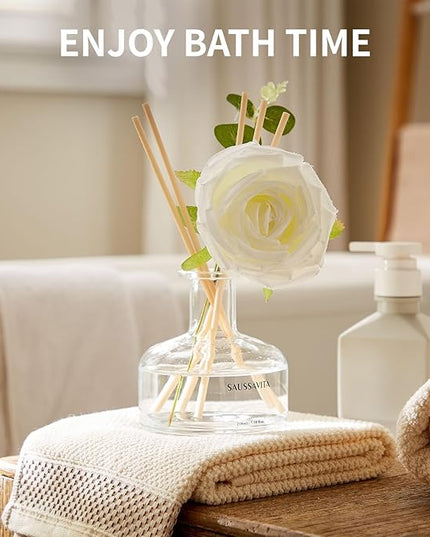Reed Diffusers Set, 7.10 oz Flower Scented Diffuser with 7 Sticks, Long Lasting Home Fragrance for 120 Days, Perfect for Bathroom, Shelf Decor, Air Fresheners