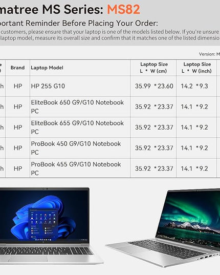 Smatree MS82 Hard EVA Protective Sleeve with Stand Compatible for 15.6 inch HP 255 G10, EliteBook 650/655, for ProBook 450/455, for ZBook Power G9/G10 Mobile Workstation, for HP Pavilion Laptop 15