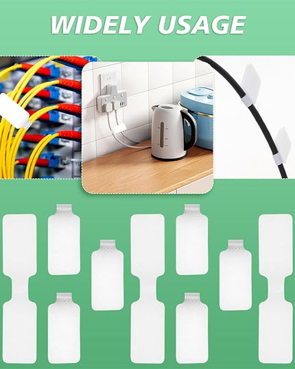 50 Pcs Cable Labels Nylon Writable Cord Tags Reusable Cable Cord Wire Labels for Electronics Office Computers Management and Identification