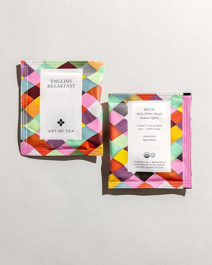 Art of Tea | Organic English Breakfast Tea | 50 Eco Friendly Pyramid Tea Bag Sachet Bulk Box