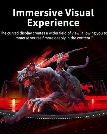 KTC 24 Inch Curved Gaming Monitor, 180Hz FHD 1080P Frameless Computer Monitor, Freesync/G-Sync Support, 99% sRGB, 3000:1 Contrast, HDMI, DisplayPort, Wall Mountable/Tilt Adjustable, H24S17