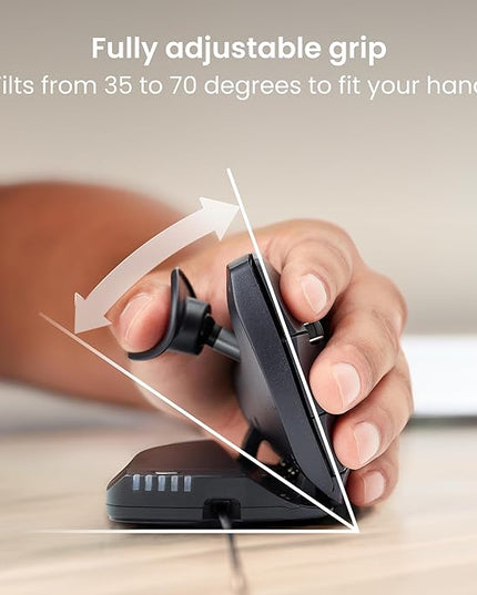 Contour Unimouse Ergonomic Vertical Mouse Adjustable 35°-70° Tilt Angle, 6 Programmable Buttons for Productivity, Customizable Thumb Rest for Wrist Pain Relief | Plug & Play Mac/PC - Wired - Left