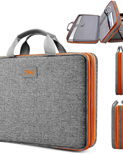 ZINZ Laptop Case 15 15.6 16 inch Sleeve, Expandable Computer Hand Bag with Multi-pockets Compatible with MacBook Pro 16 inch M4/M3/M2/M1, MacBook Air/Pro 15 inch and 15-16 inch Notebooks，G01OG01
