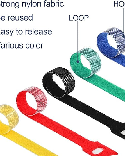 120PCS 6 Inch Cable Ties Reusable Multi-Purpose Wire Ties Cord Organizer Adjustable Cable Management 5 Colors