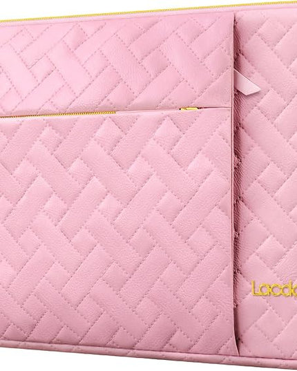 Lacdo 15-15.6 Inch Laptop Sleeve Case for Acer HP Lenovo Dell ASUS Laptop, Acer Aspire 15, HP Pavilion/Envy 15, Dell Latitude 15, Lenovo ThinkPad/IdeaPad 15, ASUS ZenBook 15 Computer Bag, Sakura Pink