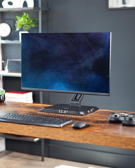 VIVO Premium Single 17 to 32 inch VESA Monitor and Touch Screen Desk Stand with Rotating Base, Freestanding Pneumatic Height Adjustable Arm, 12 inch Maximum Screen Height, Black, STAND-V001R