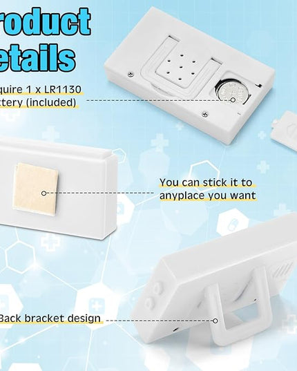 Frienda 12 Pieces Mini Digital Clock Small Digital Clock Stick on Battery Operated Self Adhesive Bracket for Car Dashboard Fridge (White)