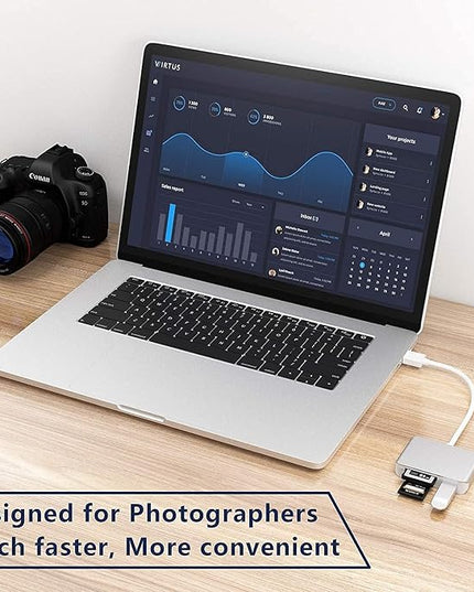 XQD/SD/Micro SD Card Reader, Memory Multi-Card Reader/Writer/Adapter with 2 USB3.0 Port, Support Sony G/M Series Lexar 2933x/1400x USB Mark XQD Card, SD/SDHC/TF Card for Windows/Linux/Mac OS/Vista