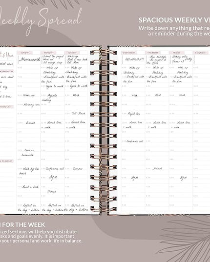 PLANBERRY Hourly Schedule Planner Premium – Undated Weekly Organizer with Time Slots & Monthly Budget – Time Management, Goal Setting, to-Do List & Habit Tracker –6.9″x8.5″(Onyx Black)