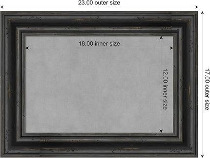Amanti Art Black Framed Magnetic Board 17x23 Small Vision Board for use with Magnets, 100% Metal Sheet to Display Items as Office Decor or for Home Organization in mudroom, Kitchen or Kids Room