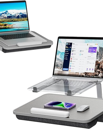 V-Hold Laptop Lap Desk, Portable Laptop Desk for Bed, FIts up to 17" Laptops & MacBook, Lightweight Lap Tray Table with Pillow Cushion for Bed & Couch
