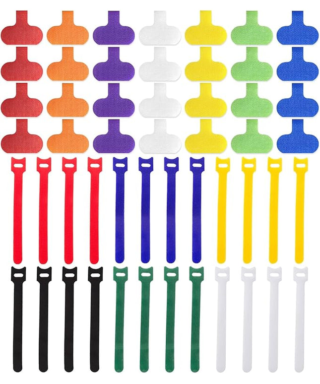 Cable Management Kit, 28 Pcs Multi-color Cable Labels and 24 Pcs Reusable Fastening Cable Ties, Cord Labels/Wire Ties For Home, Office, Desk, Cable Organizer, Cord Management
