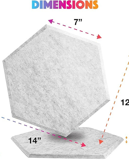 Acoustic Panels 18 Pack Soundproof Wall Panels, 14" X 12" X 0.4" Sound Proof Panles, High-Density Wall Decoration Sound Absorbing Panel, Hexagon Wall Panel for Home Office with Self-Adhesive(Gray)
