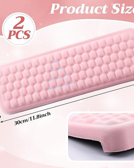 2 Pcs L-Shaped Desk Elbow Pad Set Desk Edge Cushion Memory Foam Wrist Rest Elbow Pads Arm Rest Comfort Support Padding with Non-Slip Base for Office Home Gaming(Pink)