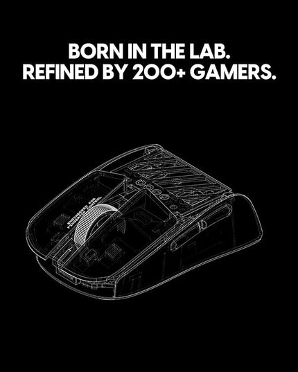 Pulsar Gaming Gears LAB X2F Wireless Fingertip Gaming Mouse, Ultra Lightweight 1.34 oz (38 g), HUANO Blue Pink Dot Switches, 32,000 DPI, 750 IPS, XS-1 Sensor, 8K Compatible (Black)