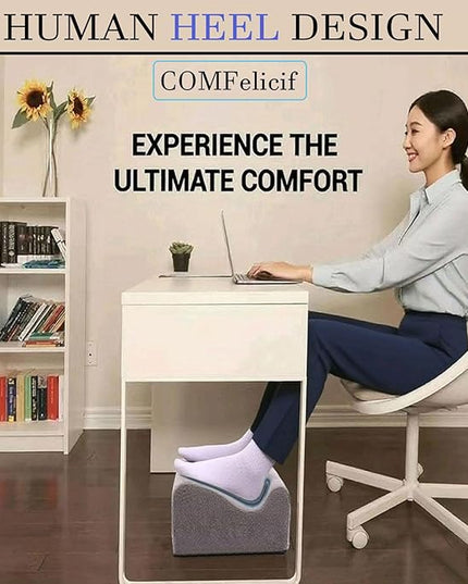Foot Rest for Under Desk at Work, Ergonomic Under Desk Footrest with Washable Cover, Memory Foam Foot Stool for Office Chair & Gaming Chair, Back & Hip Pain Relief, Dark Gray