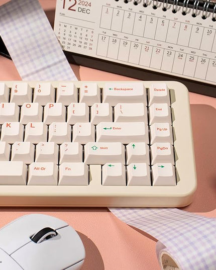 mintcaps Keycaps - 144Keys Dye-Sublimation PBT Keycaps Beige Cherry Profile Keycap for 65% 70% 75% 100% Gateron Cherry Mx Switches Mechanical Keyboard