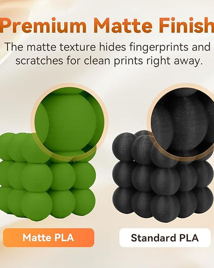 FLASHFORGE PLA Filament 1.75mm +/- 0.02mm, Matte Green 3D Printer Filament 1kg (2.2lbs) Spool, Excellent Printing Performance, Easy to Use for Most FDM 3D Printers
