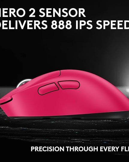 Logitech G PRO X Superlight 2 Wireless Gaming Mouse, 60g Pro-Grade with 5 Programmable Buttons, 44k DPI Sensor, 8kHz Report Rate, USB-C Charging for PC/Mac - Magenta