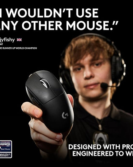 Logitech G PRO X Superlight 2 Wireless Gaming Mouse, 60g Pro-Grade with 5 Programmable Buttons, 44k DPI Sensor, 8kHz Report Rate, USB-C Charging for PC/Mac - Black