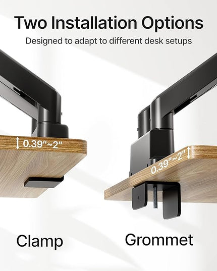 monTEK Dual Monitor Mount Monitor Arms for 2 Monitors for 17 to 35 Inch Curved Screen Holds 35 Lbs Adjustable Heavy Duty Monitor Desk Mount Cable Management, VESA 75/100mm,MA1007BK-D