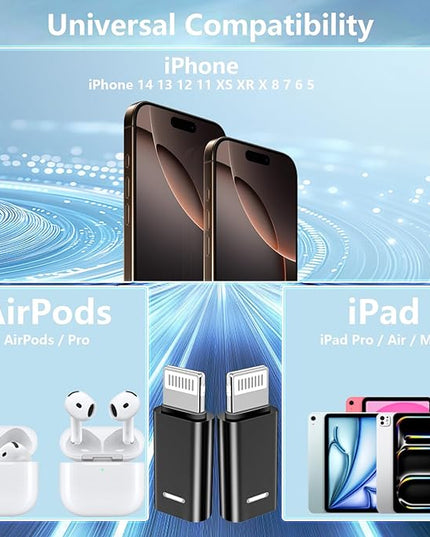 [Apple MFi Certified] USB C to Lightning Adapter, Stuffcool 4Pack Lightning Male to USB C Female Digital Converter PD 20W Type C Fast Charger Connector for iPhone 14 13 12 11 Pro XS XR X 8 SE iPad Pro