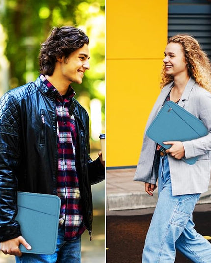 15.6 inch Laptop Sleeve, Slim Computer Carrying Bag Protective Cover Briefcase with Front Pocket, Durable Laptop Case for 15-16 Inch HP, Dell, Lenovo, Asus- Sky Blue