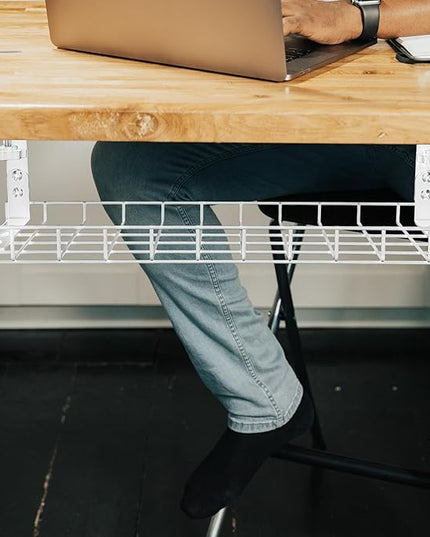 Under Desk Cable Management Tray and Wire Organizer, No-Drill 500Mm Large Capacity Cable Storage Rack for Office Desk Cord Management Holder