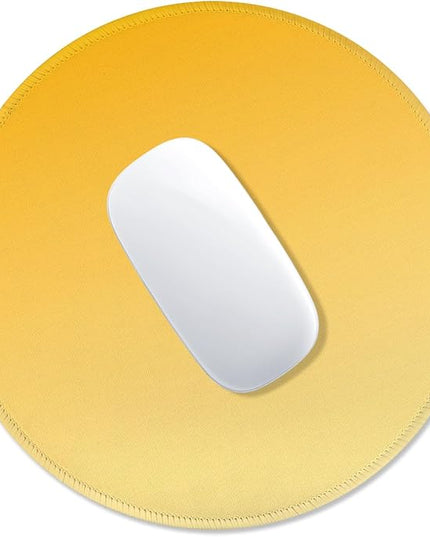 ITNRSIIET Mouse Pad Non-Slip Rubber Base Smooth Surface Stitched Edges Waterproof Durable Compatible with All Mice for Office & Gaming, Desk Accessory, Diameter 8.7 inch, Yellow Gradient