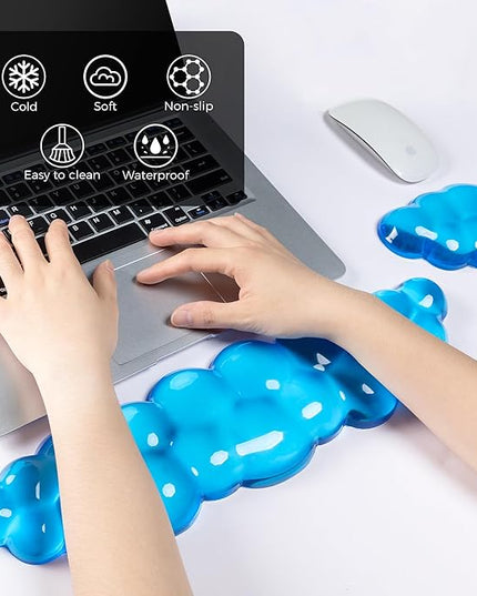 Gel Cloud Keyboard & Mouse Wrist Rest Set - Cloud Keyboard Wrist Rest Pad & Mouse Support for Office Gaming Pad Computer Laptop Ergonomic Comfortable Pain Relief- Cloud Pad Set