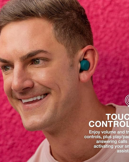 JLab Go Air Pop+ True Wireless Earbuds, in Ear Headphones, Bluetooth Earphones, 35H Playtime Ear Buds, Bluetooth Earbuds with Microphone, USB-C Charging Case, Dual Connect, EQ3 Sound, Teal
