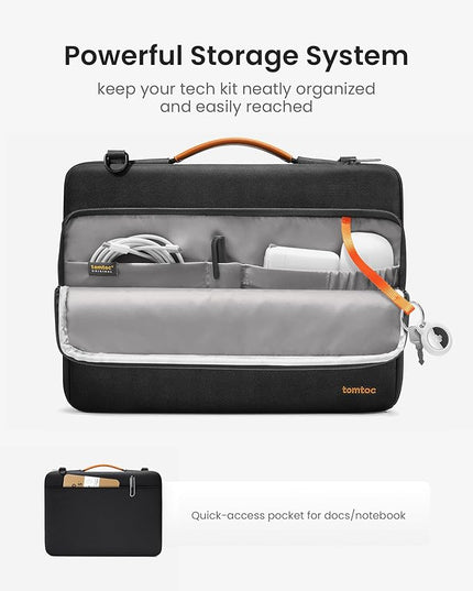 tomtoc 360 Protective Laptop Shoulder Bag for 14-inch MacBook Pro M5/M4/M3/M2/M1 Pro/Max A3434 A3112 A3401 2025-2021, Water-Resistant Carrying Case for 13.5-14.4 Inch Microsoft Surface Laptop 7/6/5