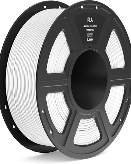 ELEGOO PLA Filament 1.75mm White 1KG, 3D Printer Filament Dimensional Accuracy +/- 0.02mm, 1kg Spool(2.2lbs) Fit Most FDM 3D Printers