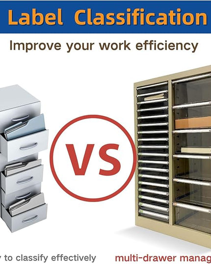 File Cabinet 24 Transparent Drawers Vertical Home Office Storage Cabinet Paper Organizer Document Filing for Small Parts