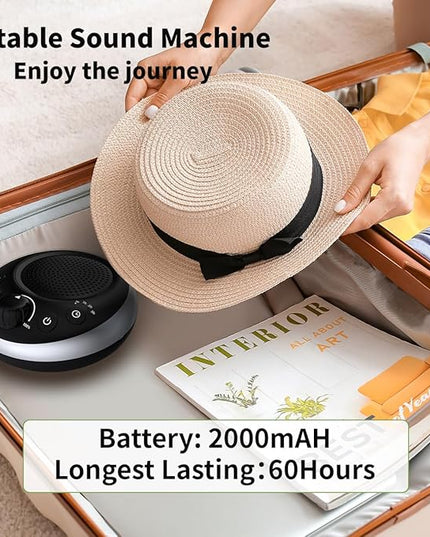 Rechargeable Portable Brown Noise Machine 2000mAH Large Battery Sound White Noise Machine 30 Soothing Sounds for Baby Kids Adults Sleep Machine Auto-Off Timer for Travel Camping and Home